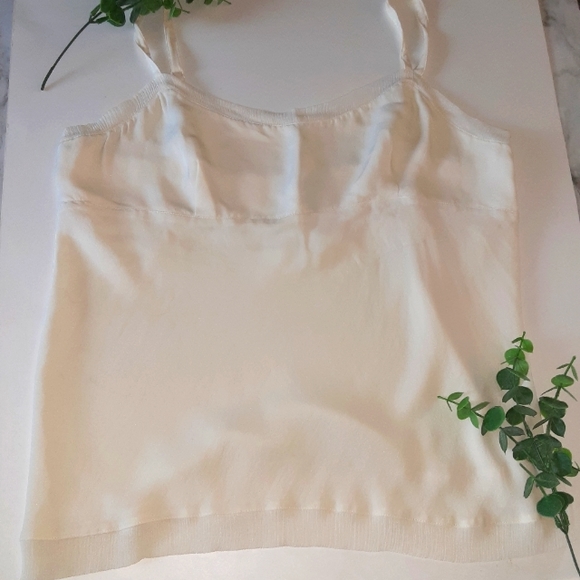 Eileen Fisher Luna crinkle camisole with chiffon trim 100%silk - Picture 5 of 8